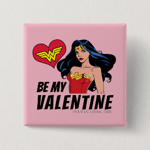 Wonder Woman You're Wonderful Valentine 2 Inch Square Button