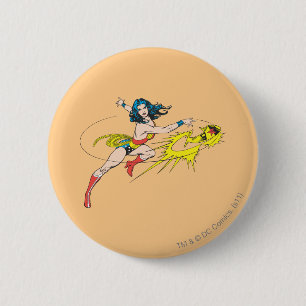 Wonder WomanThrows Crown 2 Inch Round Button