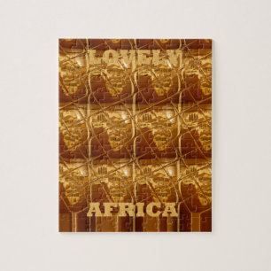 Wonderful African Map Print Golden Design Jigsaw Puzzle