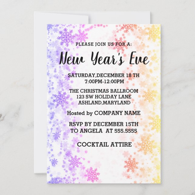 Wonderful, Amazing  New Year Invitation (Front)