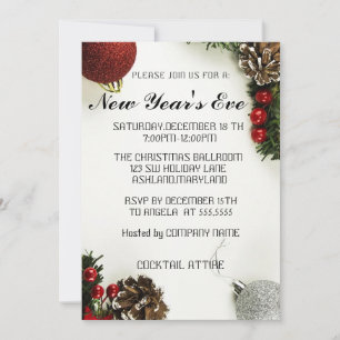 Wonderful, Amazing, Red Sparkly NewYear Invitation