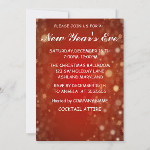 Wonderful, Amazing, Red Sparkly NewYear Invitation