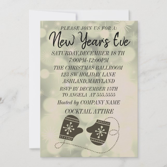 Wonderful, Amazing, Sparkly NewYear  Invitation (Front)