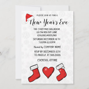 Wonderful, Amazing, White Snowflake New Year Invit Invitation