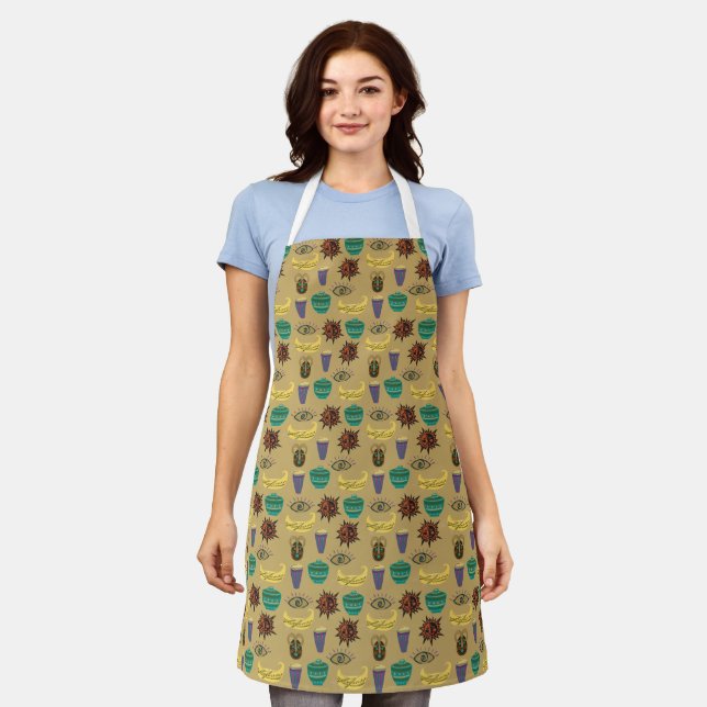 Wonderful Ancient Symbols Pattern Apron (Worn)