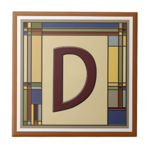 Wonderful Arts & Crafts Geometric Initial D Tile