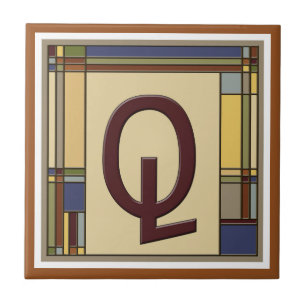 Wonderful Arts & Crafts Geometric Initial Q Tile