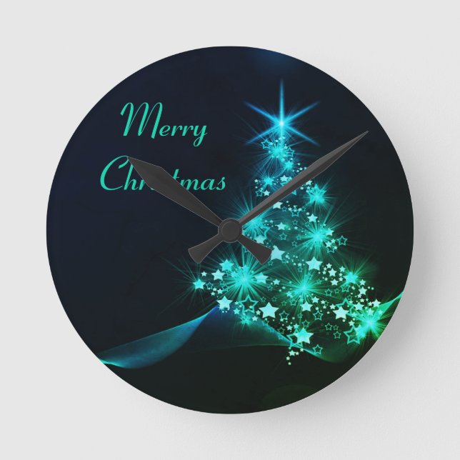 Wonderful, Awesome, Gorgeous Christmas Tree Round Clock (Front)
