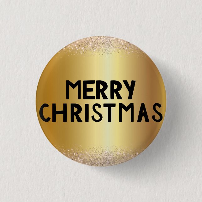 Wonderful, Awesome, Merry Christmas Gold button (Front)