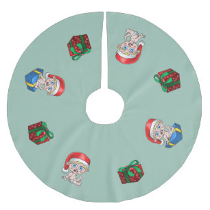 Wonderful Baby Santa Claus Brushed Polyester Tree Skirt
