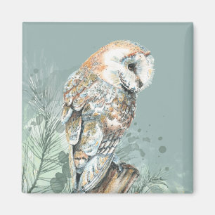 Wonderful Barn Owl Bird Wildlife Nature Art Magnet