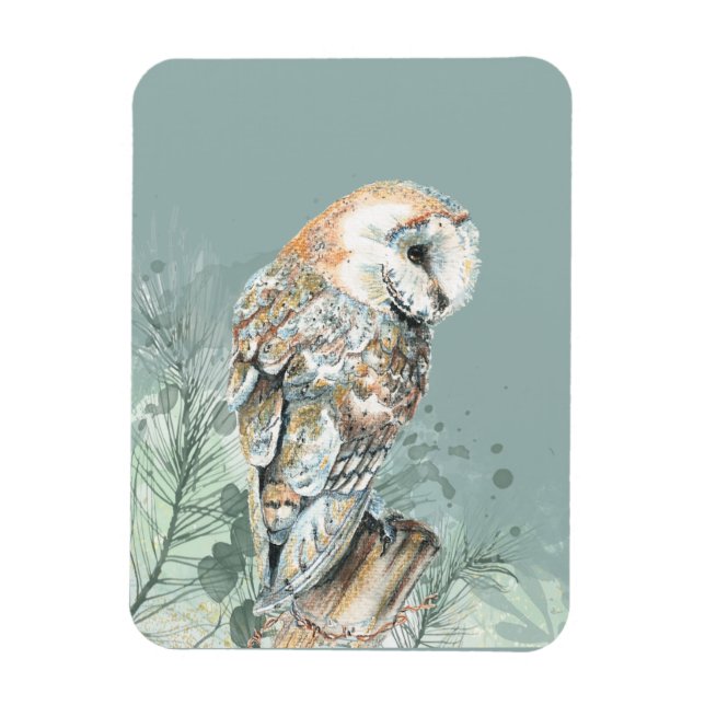  Wonderful Barn Owl Bird Wildlife Nature Art  Magnet (Vertical)