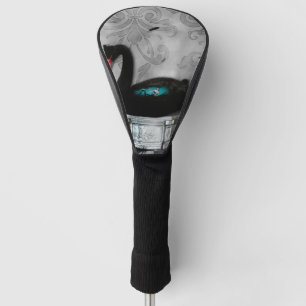 Wonderful black swan with dark mermaid golf head cover