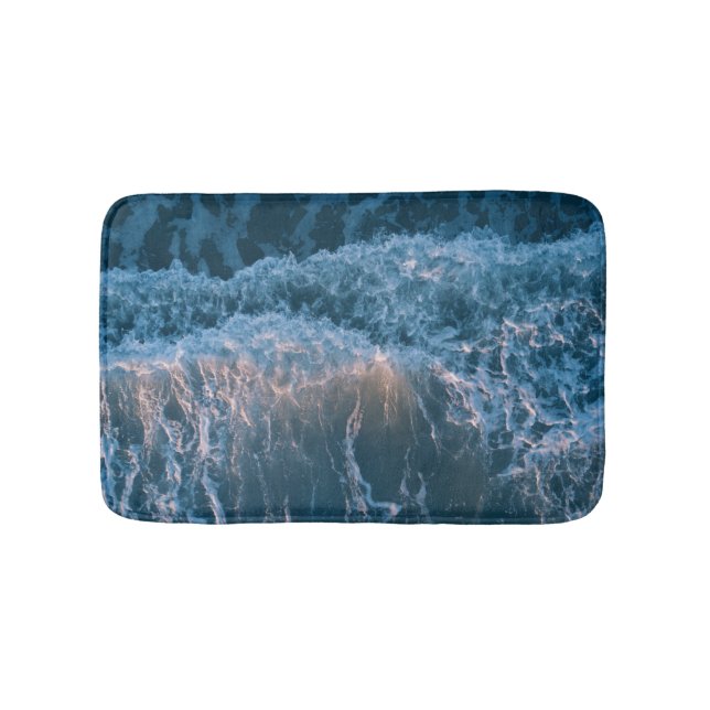 Wonderful Blue Waves Bath Mat (Front)
