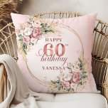 Wonderful Blush Pink Greenery Floral 60th birthday Throw Pillow<br><div class="desc">✅ For matching items search 36-60 in my collections ✅ Celebrate a special milestone with this elegant 60th birthday pillow featuring watercolor rose gold, dusty pink and blush pink flowers, eucalyptus greenery, and a shimmering gold frame. This boho floral design adds charm and warmth to any space. A beautiful keepsake...</div>