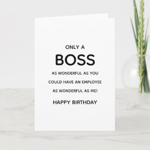 wonderful boss/manager funny birthday card