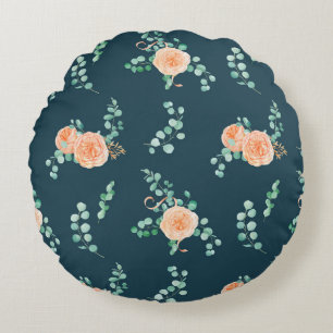 Wonderful Botanical Floral Design Round Pillow