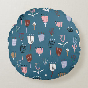 Wonderful Botanical Floral Design Round Pillow