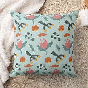 Wonderful Botanical Floral Design Throw Pillow