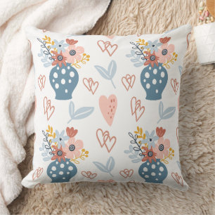 Wonderful Botanical Floral Design Throw Pillow