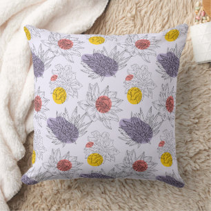 Wonderful Botanical Floral Design Throw Pillow