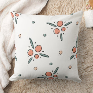 Wonderful Botanical Floral Design Throw Pillow