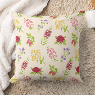 Wonderful Botanical Floral Design Throw Pillow