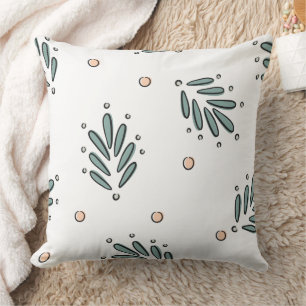 Wonderful Botanical Floral Design Throw Pillow