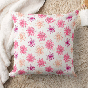 Wonderful Botanical Floral Design Throw Pillow