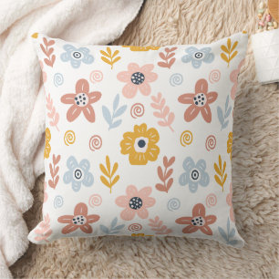 Wonderful Botanical Floral Design Throw Pillow