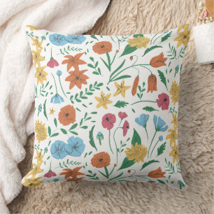 Wonderful Botanical Floral Design Throw Pillow