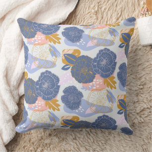 Wonderful Botanical Floral Design Throw Pillow