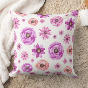 Wonderful Botanical Floral Design Throw Pillow