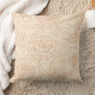 Wonderful Botanical Floral Design Throw Pillow
