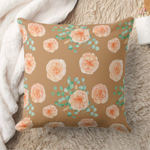 Wonderful Botanical Floral Design Throw Pillow