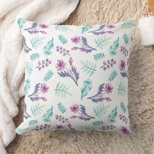 Wonderful Botanical Floral Design Throw Pillow