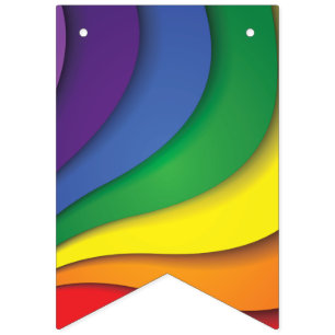 Wonderful Bright Rainbow Swirl Bunting Flags