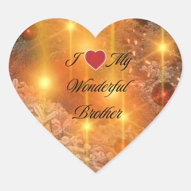 Wonderful Brother Heart Sticker (Front)