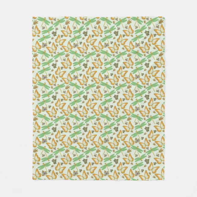 Wonderful Butterfly Pattern Fleece Blanket (Front)