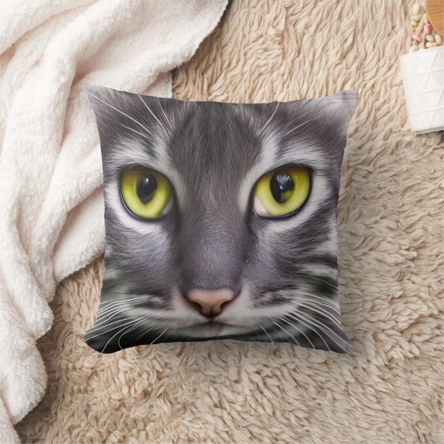 Wonderful cat in portrait throw pillow (Blanket)