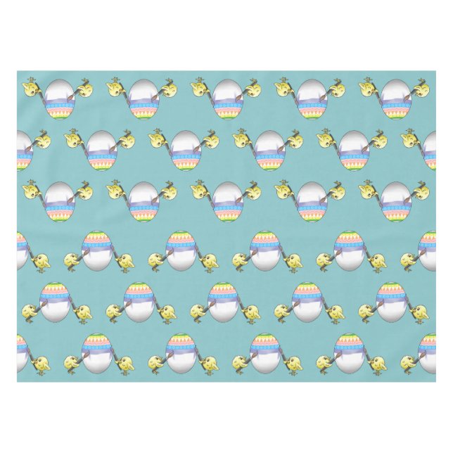 Wonderful Chicks paint a Colourful Easter egg Tablecloth (Front (Horizontal))