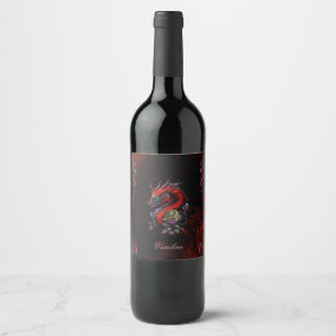 Wonderful chinese dragon wine label