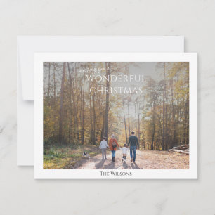 wonderful christmas elegant one photo christmas holiday card