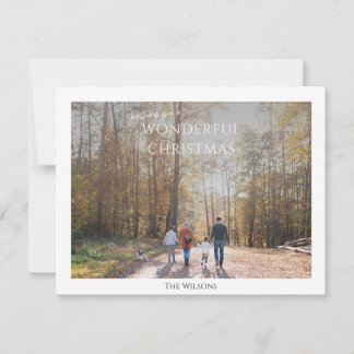 wonderful christmas elegant one photo christmas holiday card