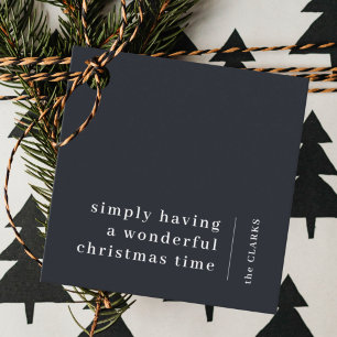 Wonderful Christmas   Modern Minimal Stylish Black Favour Tags