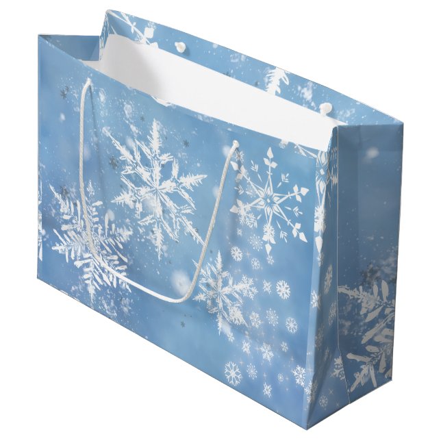 Wonderful Christmas Snow Large Gift Bag (Front Angled)
