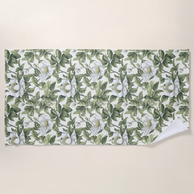Wonderful classic floral pattern beach towel (Front)