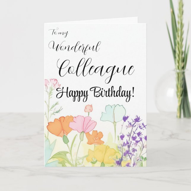 Wonderful Colleague Card for Her Birthday (Front)