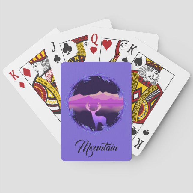 Wonderful Cool Perfect Purple Mountain Deer   Playing Cards (Back)