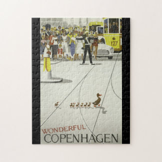 Wonderful Copenhagen Denmark vintage travel poster Jigsaw Puzzle